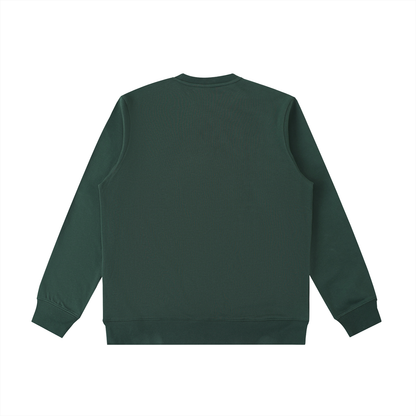 Unisex Essential Heavyweight Crewneck Sweatshirt in retro green, alternate angle