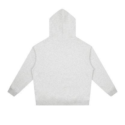 Unisex Essential Heavyweight Drop-Shoulder Hoodie in flower gray, alternate angle