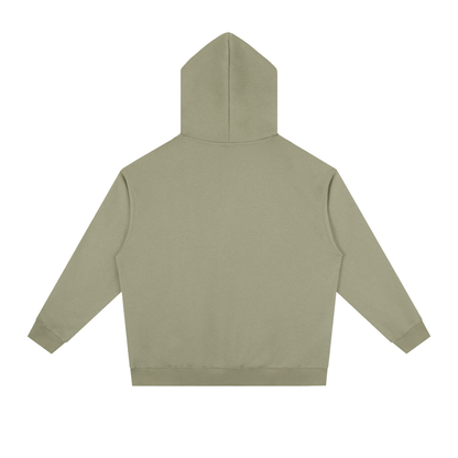 Unisex Essential Heavyweight Drop-Shoulder Hoodie in gray green, alternate angle