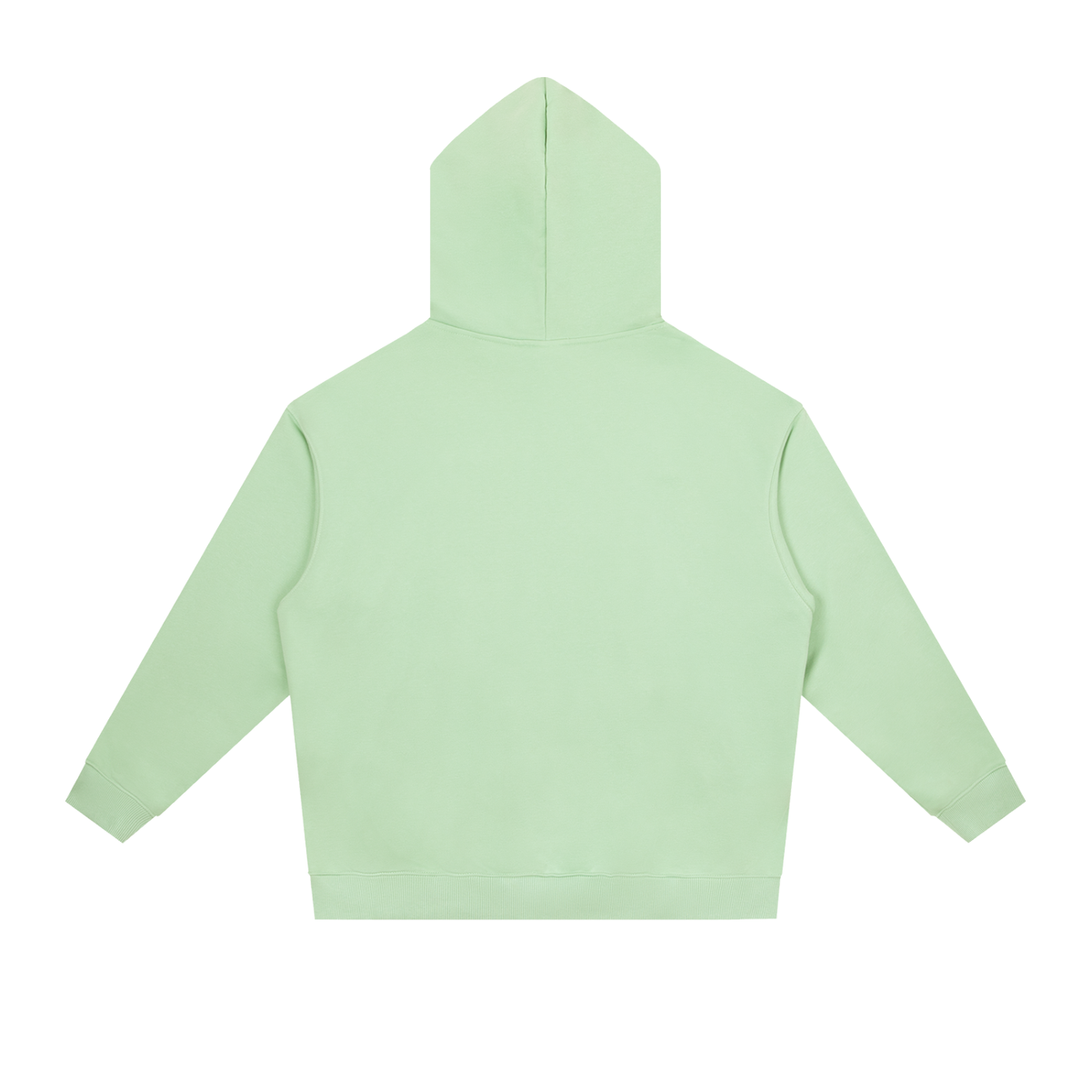 Unisex Essential Heavyweight Drop-Shoulder Hoodie in light green, alternate angle