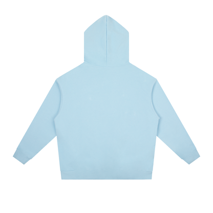 Unisex Essential Heavyweight Drop-Shoulder Hoodie in sky blue, alternate angle