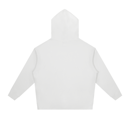 Unisex Essential Heavyweight Drop-Shoulder Hoodie in white, alternate angle