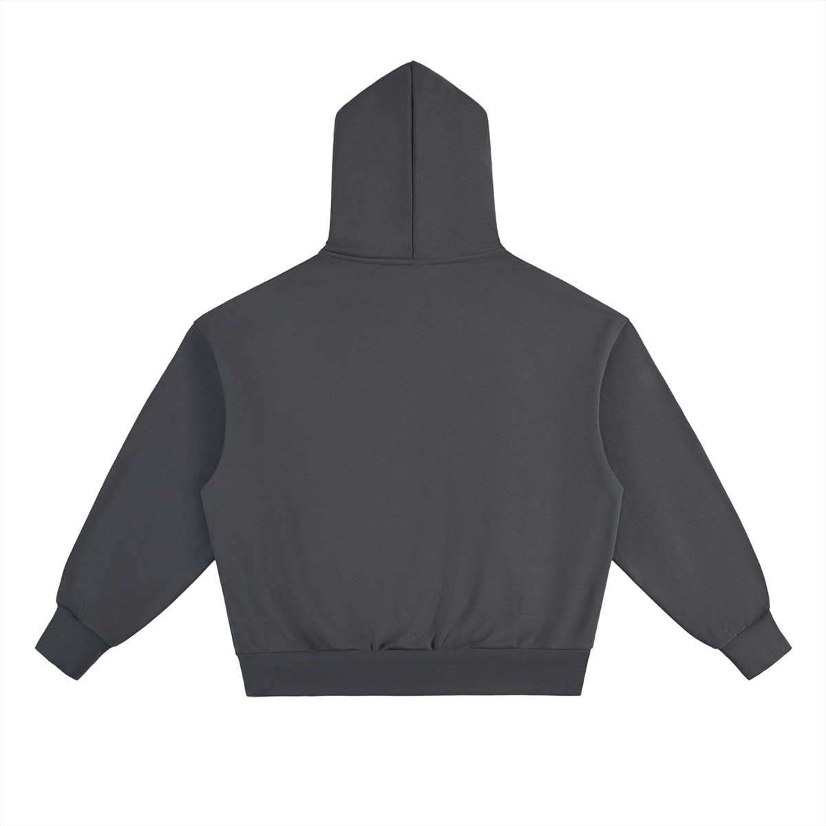 Unisex Essential Heavyweight Fleece Hoodie in charcoal gray, alternate angle
