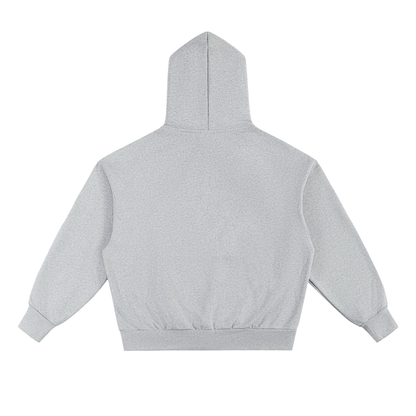 Unisex Essential Heavyweight Fleece Hoodie in flower gray, alternate angle