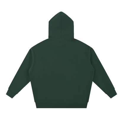 Unisex Essential Heavyweight Hoodie in blackish green, alternate angle