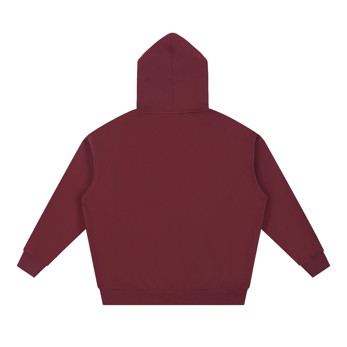 Unisex Essential Heavyweight Hoodie in dull red, alternate angle