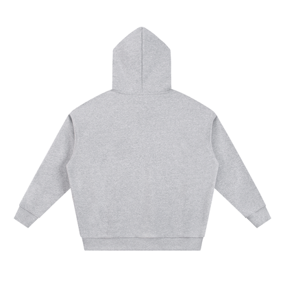 Unisex Essential Heavyweight Hoodie in flower gray, alternate angle