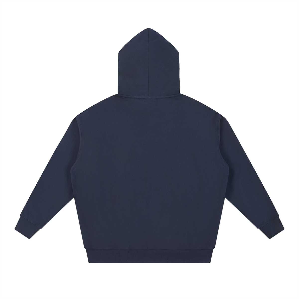 Unisex Essential Heavyweight Hoodie in navy blue, alternate angle