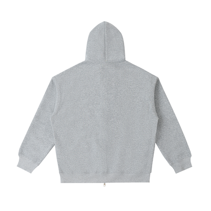Unisex Essential Heavyweight Pocket Hoodie in flower gray, alternate angle