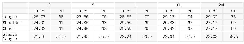 Size chart for the Unisex Essential Heavyweight Pocket Hoodie