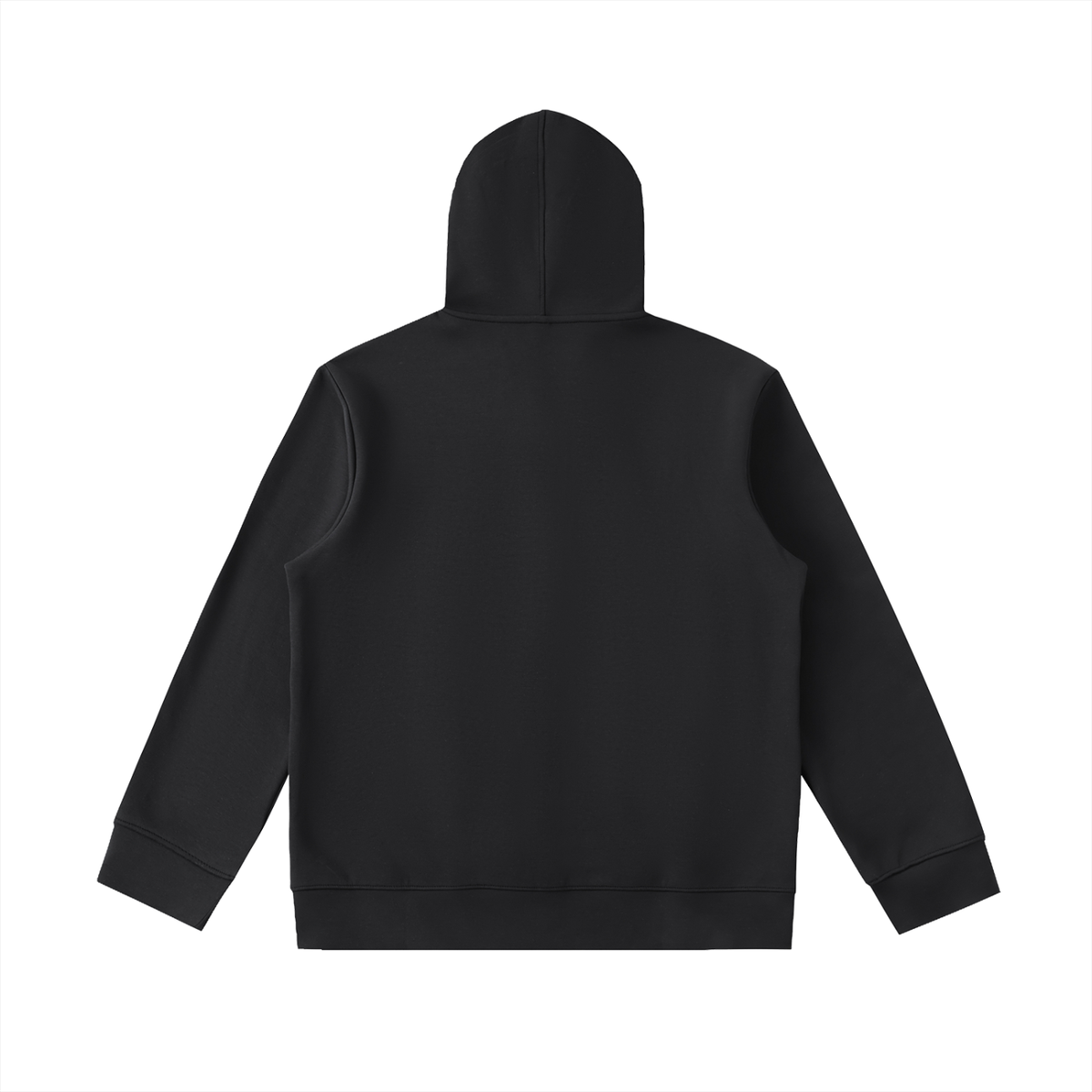 Unisex Essential High Neck Zip-Up Hoodie in black, alternate angle