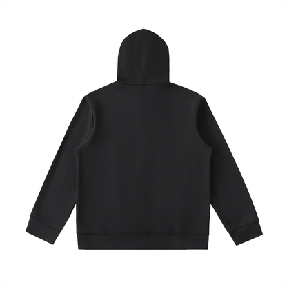 Unisex Essential High Neck Zip-Up Hoodie in black, alternate angle