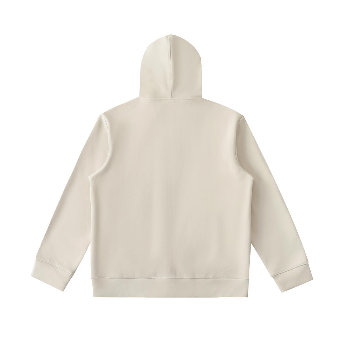 Unisex Essential High Neck Zip-Up Hoodie in camel, alternate angle