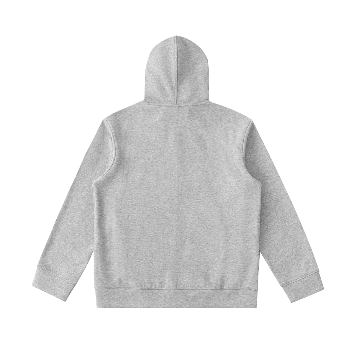 Unisex Essential High Neck Zip-Up Hoodie in flower gray, alternate angle