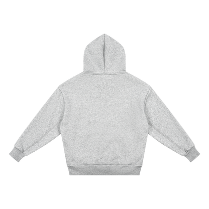 Unisex Essential Kids' Fleece Hoodie in flower gray, alternate angle