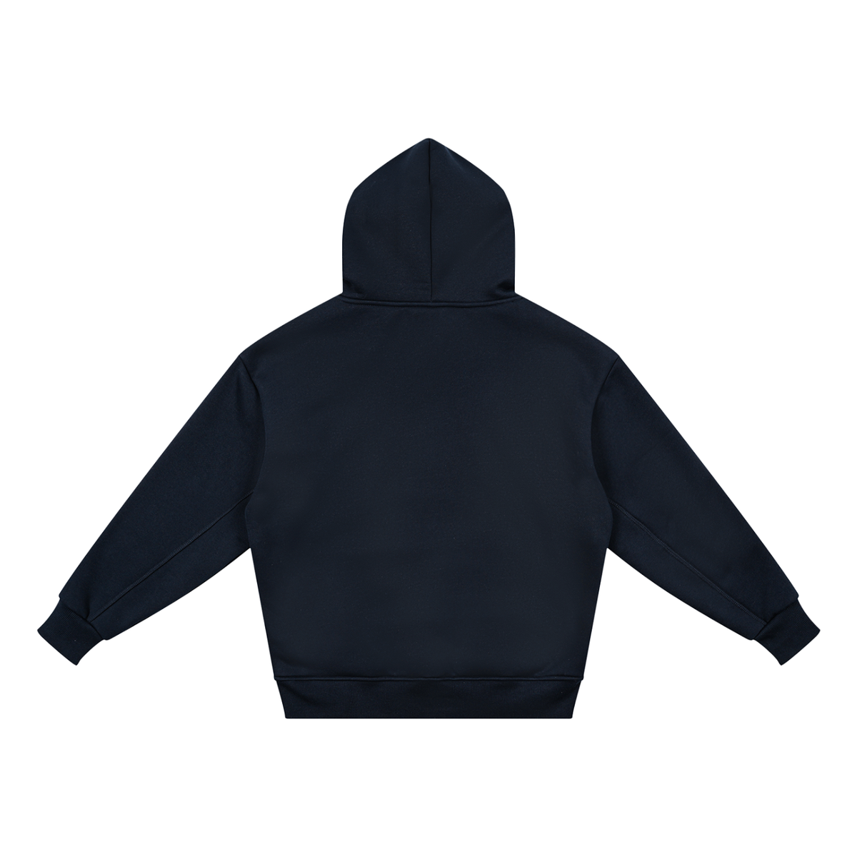 Unisex Essential Kids' Fleece Hoodie in navy blue, alternate angle