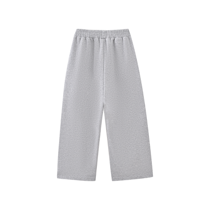 Unisex Essential Kids' Straight-Leg Sweatpants in flower gray, alternate angle