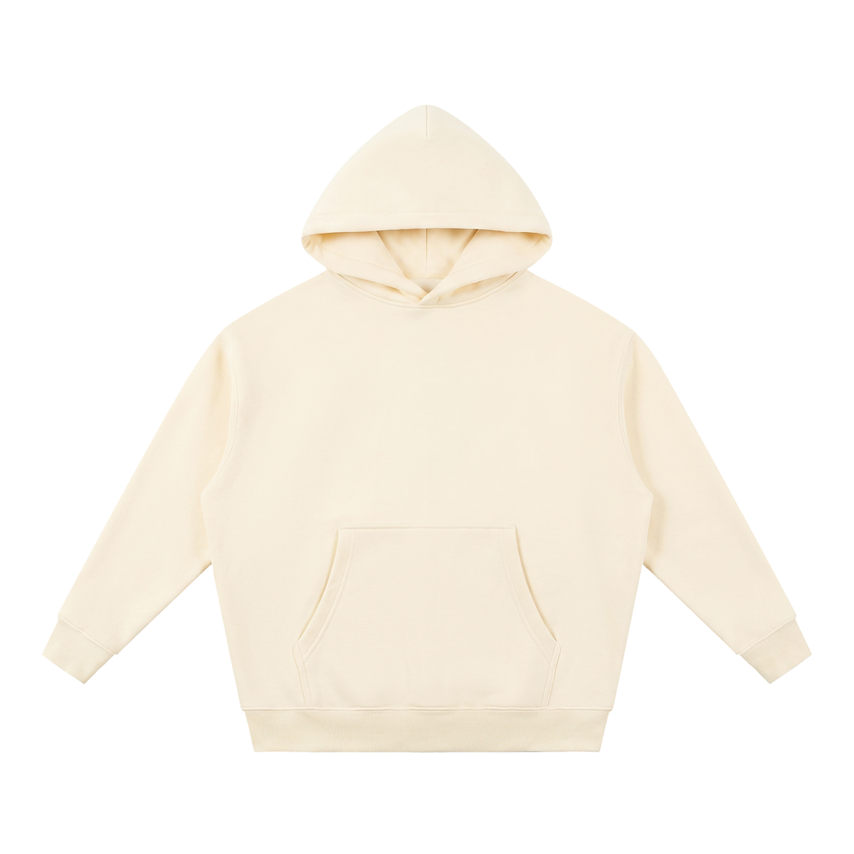 Unisex Essential Oversized Boxy Fleece Hoodie in apricot