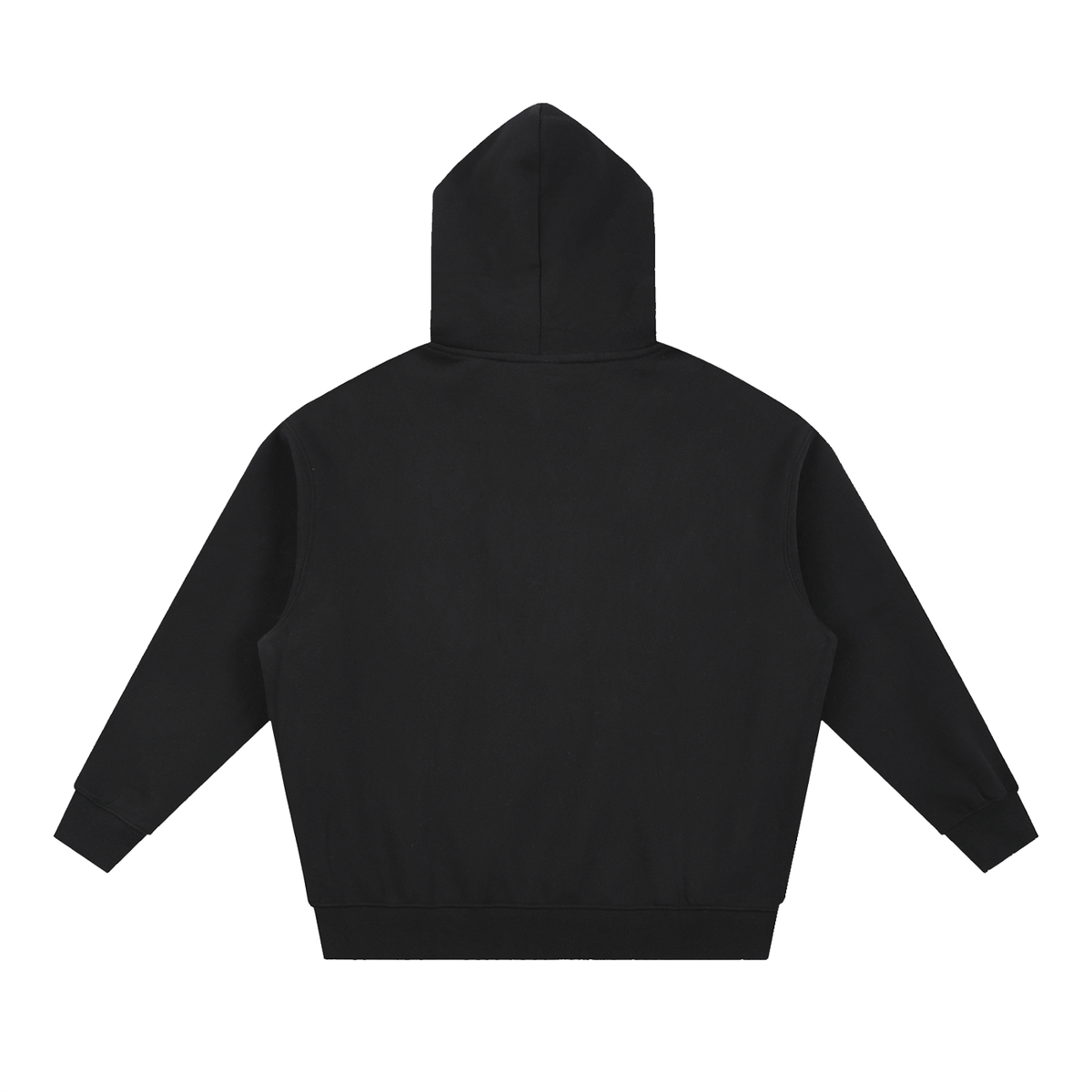 Unisex Essential Oversized Boxy Fleece Hoodie in black, alternate angle
