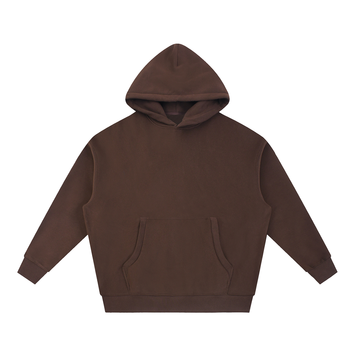 Unisex Essential Oversized Boxy Fleece Hoodie in coffee