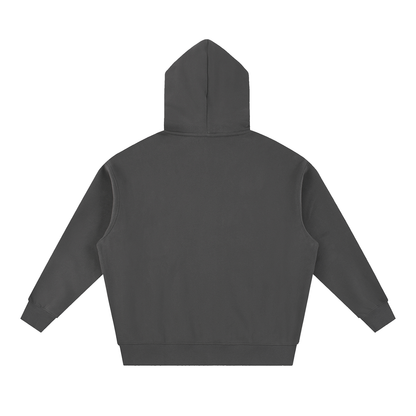 Unisex Essential Oversized Boxy Fleece Hoodie in dark gray, alternate angle
