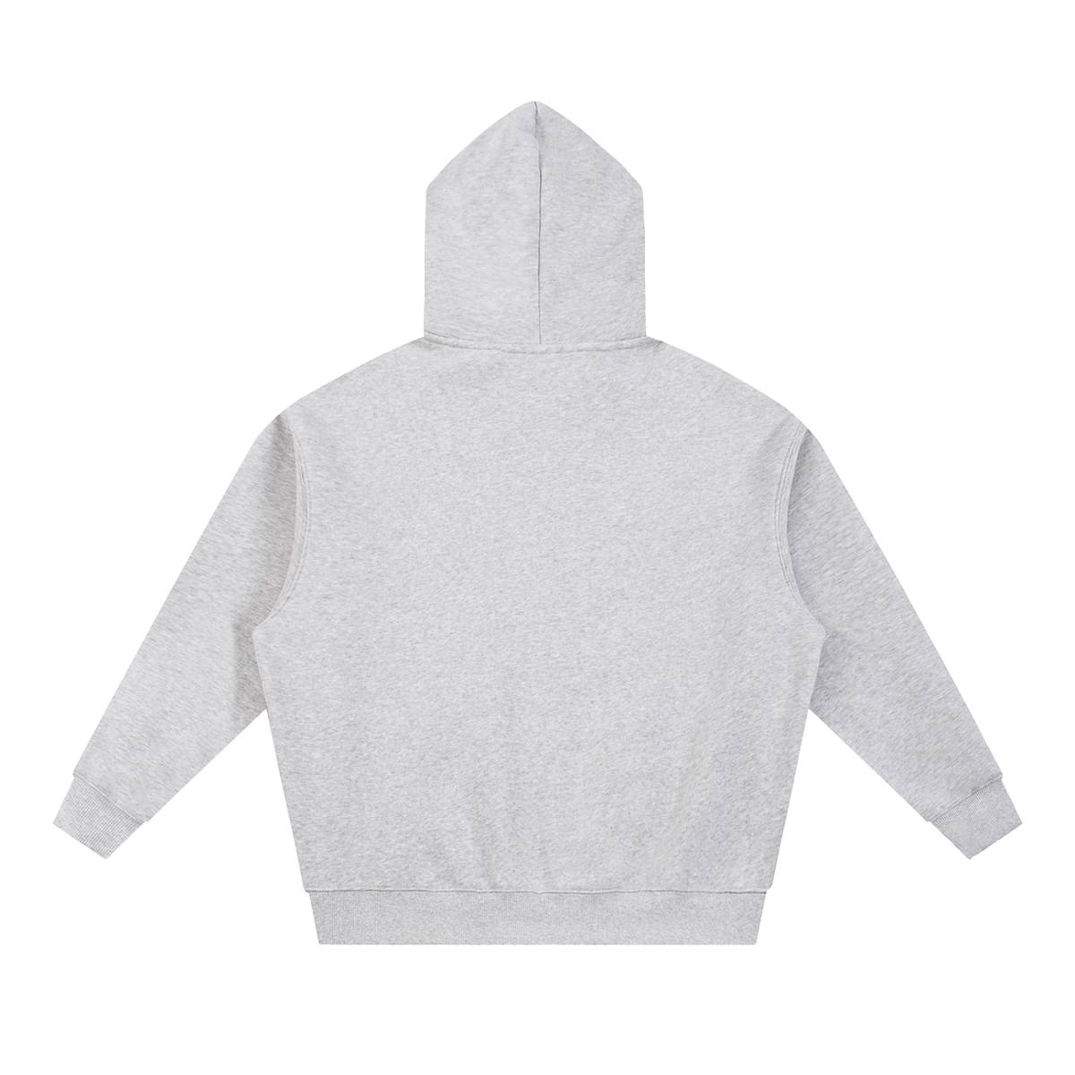 Unisex Essential Oversized Boxy Fleece Hoodie in flower gray, alternate angle