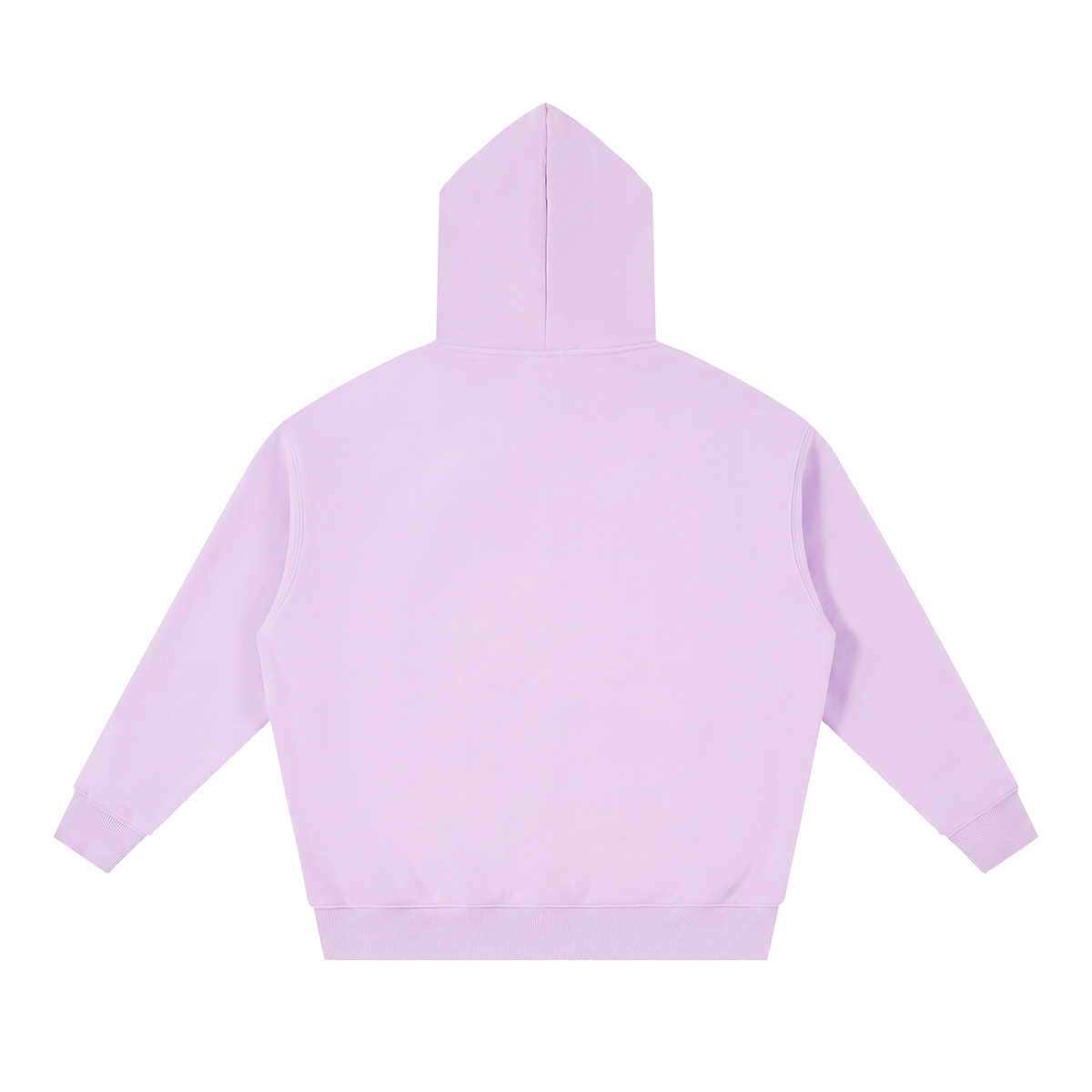 Unisex Essential Oversized Boxy Fleece Hoodie in light purple, alternate angle