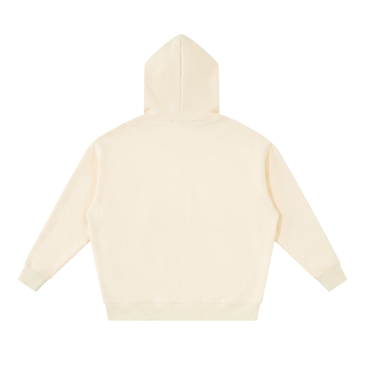 Unisex Essential Oversized Fleece Boxy Hoodie in apricot, alternate angle