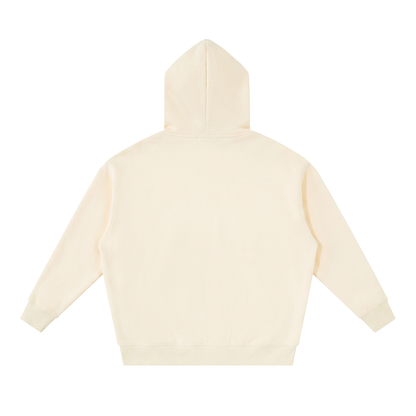Unisex Essential Oversized Fleece Boxy Hoodie in apricot, alternate angle