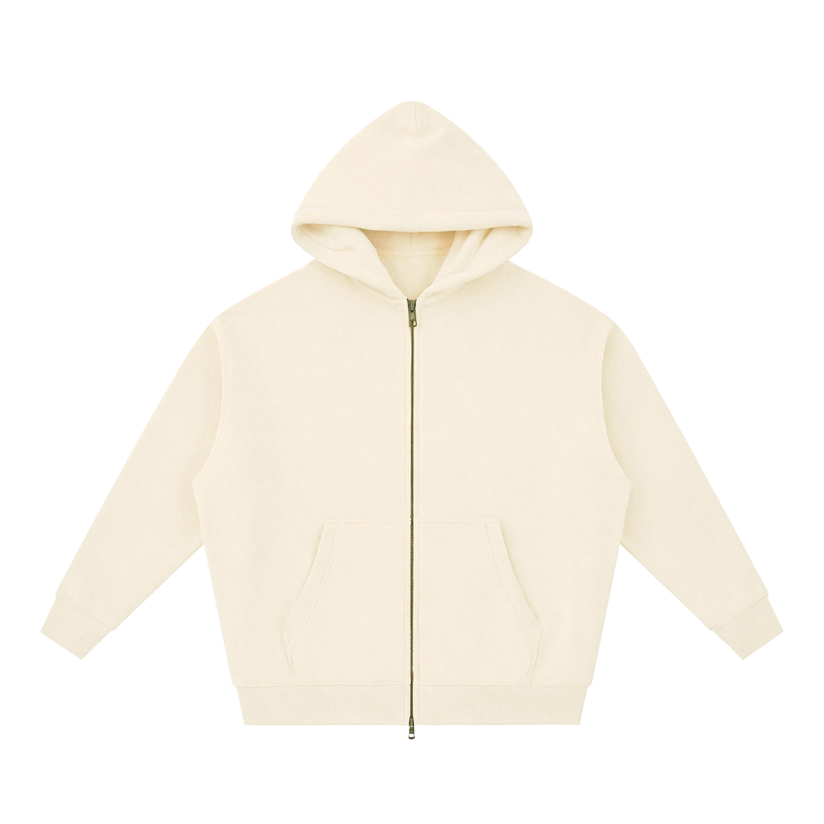Unisex Essential Oversized Fleece Boxy Hoodie in apricot