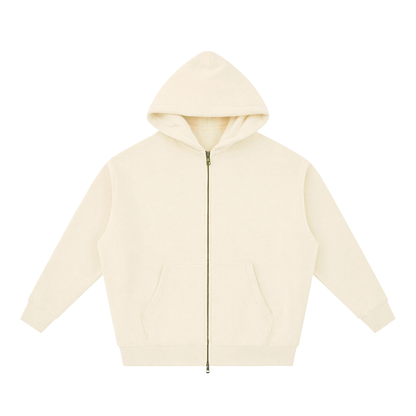 Unisex Essential Oversized Fleece Boxy Hoodie in apricot