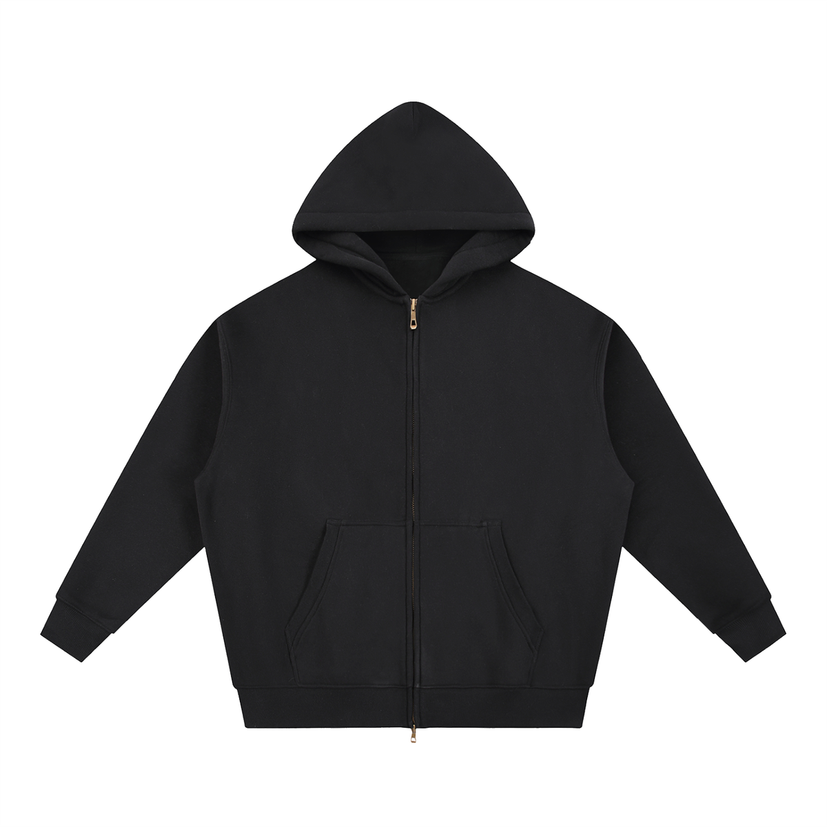 Unisex Essential Oversized Fleece Boxy Hoodie in black