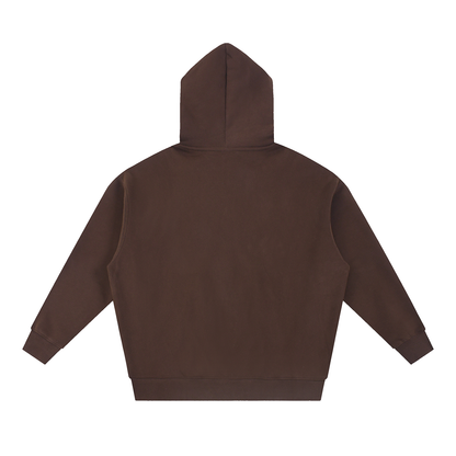 Unisex Essential Oversized Fleece Boxy Hoodie in coffee, alternate angle