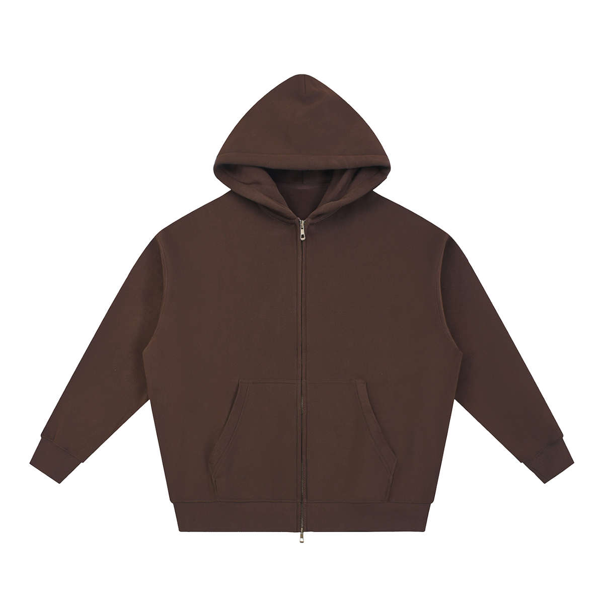 Unisex Essential Oversized Fleece Boxy Hoodie in coffee