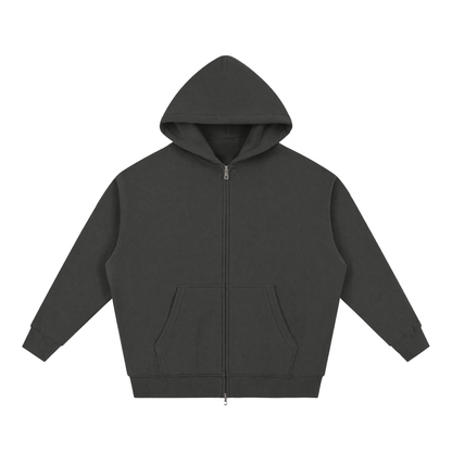 Unisex Essential Oversized Fleece Boxy Hoodie in dark gray