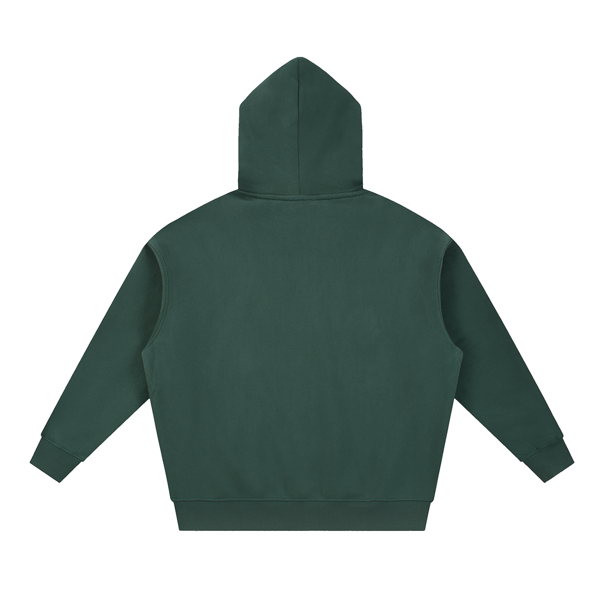 Unisex Essential Oversized Fleece Boxy Hoodie in dark green, alternate angle