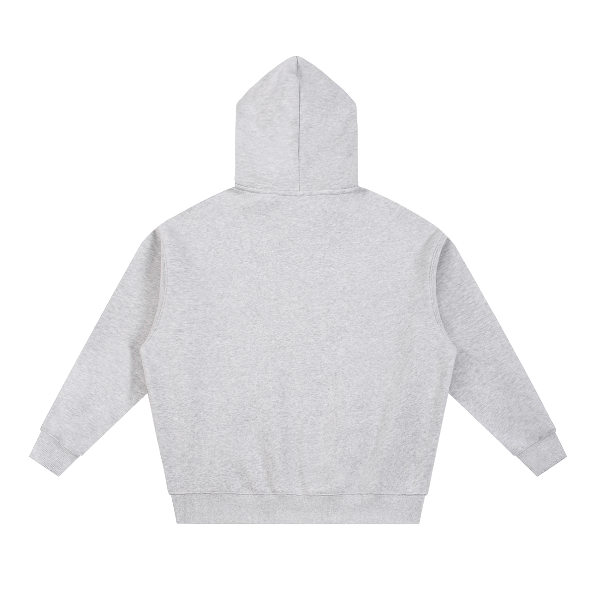 Unisex Essential Oversized Fleece Boxy Hoodie in flower gray, alternate angle
