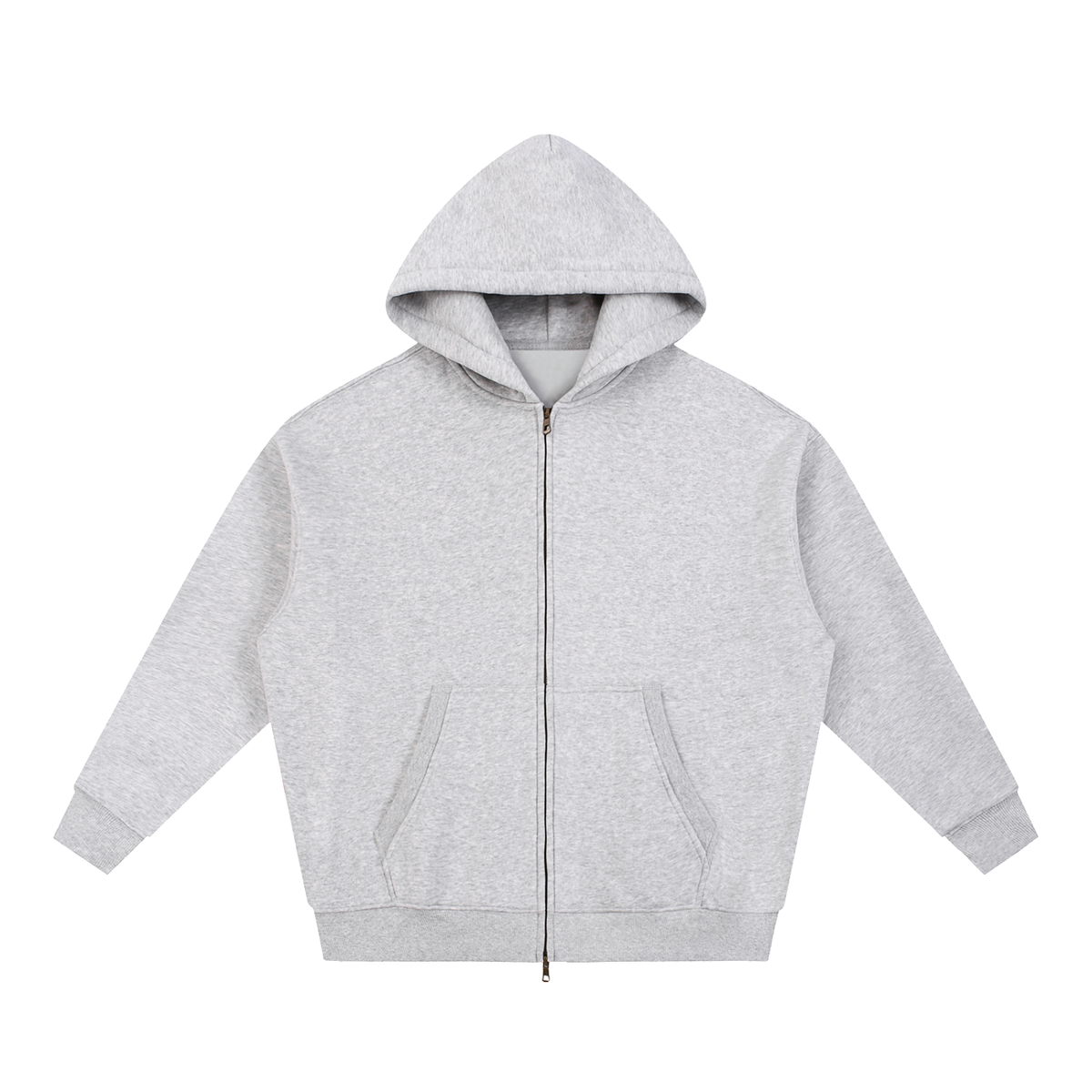Unisex Essential Oversized Fleece Boxy Hoodie in flower gray