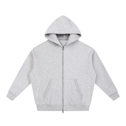 Unisex Essential Oversized Fleece Boxy Hoodie in flower gray