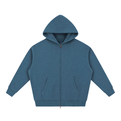 Unisex Essential Oversized Fleece Boxy Hoodie in haze blue