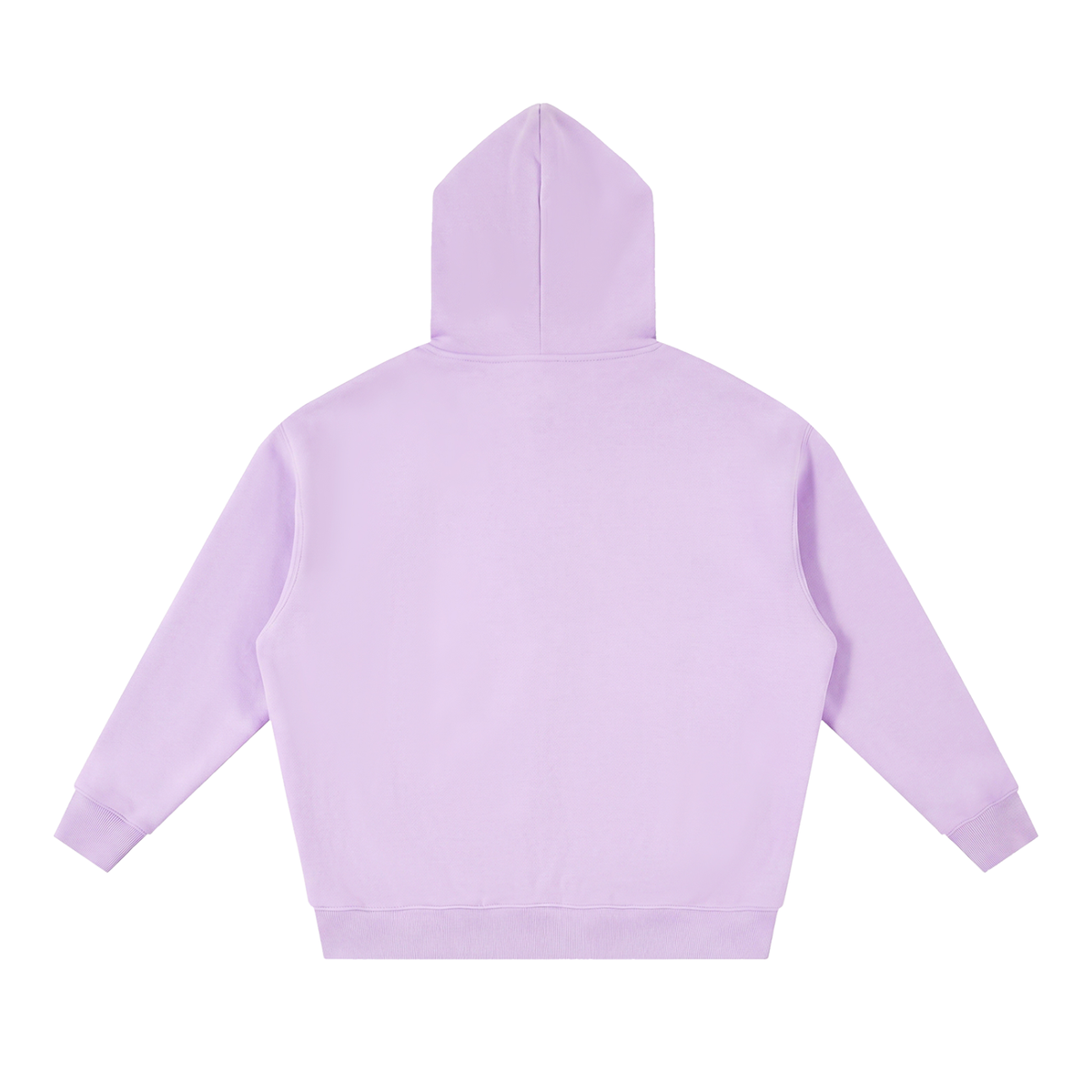 Unisex Essential Oversized Fleece Boxy Hoodie in light purple, alternate angle