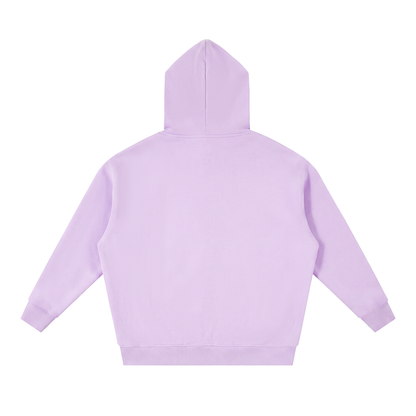 Unisex Essential Oversized Fleece Boxy Hoodie in light purple, alternate angle