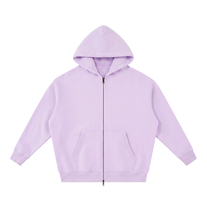 Unisex Essential Oversized Fleece Boxy Hoodie in light purple
