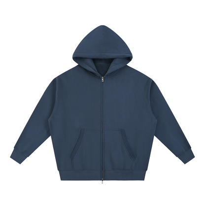 Unisex Essential Oversized Fleece Boxy Hoodie in navy blue