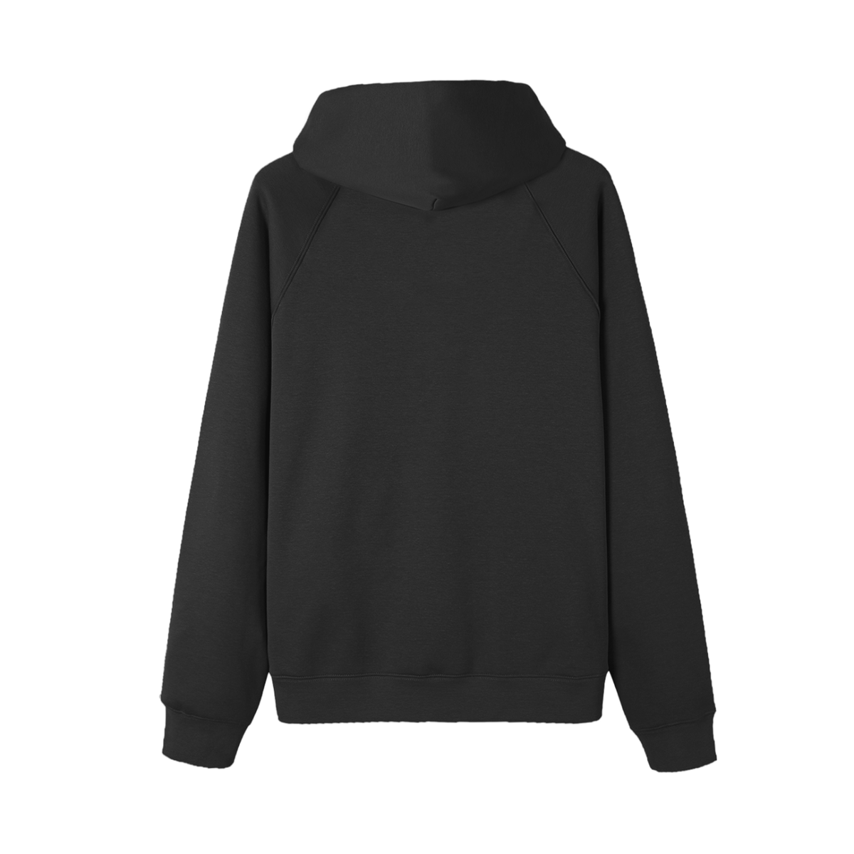 Unisex Essential Regular-Fit Fleece Hoodie in black, alternate angle