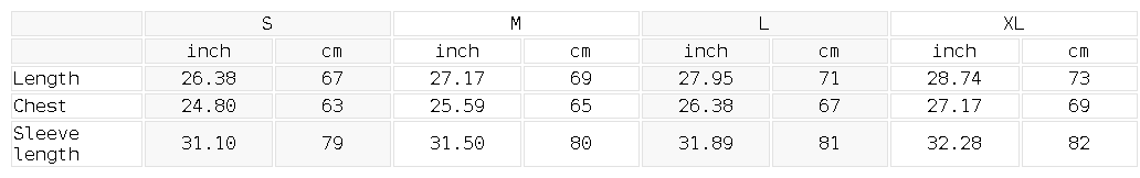 Size chart for the Unisex Essential Regular-Fit Fleece Hoodie