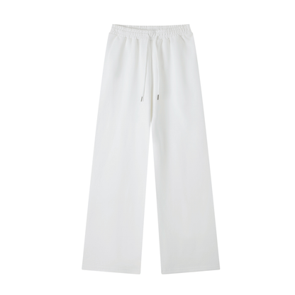 Unisex Essential Straight-Leg Sweatpants in white