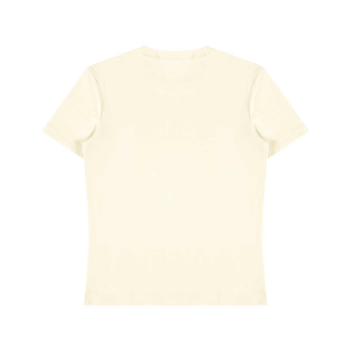 Unisex Fitted Cotton Spandex T-Shirt in apricot, alternate angle