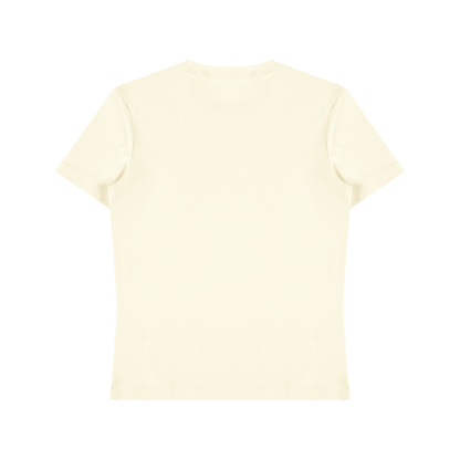 Unisex Fitted Cotton Spandex T-Shirt in apricot, alternate angle