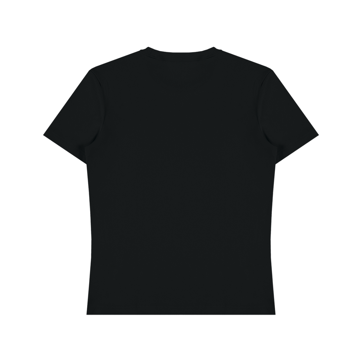 Unisex Fitted Cotton Spandex T-Shirt in black, alternate angle